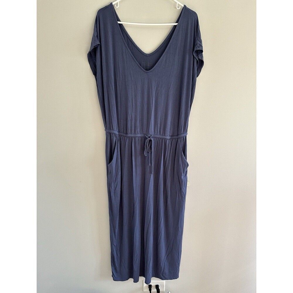 Torrid Super Soft Knit Midi Dress Size 2XL Pockets V Neck Purple
